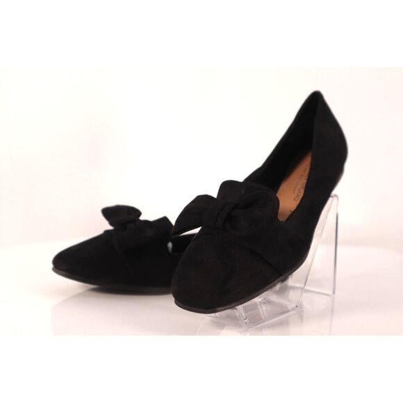 Christian Siriano by women's Black Suede Bow Loafers Flats Size 6.5 - Picture 2 of 8